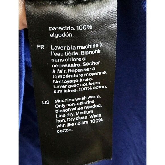 COS Stepped-Hem Long-Sleeved TopCotton Size Large Blue - Picture 10 of 11